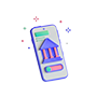 Digital marketing cyberpunk icon of a cell phone